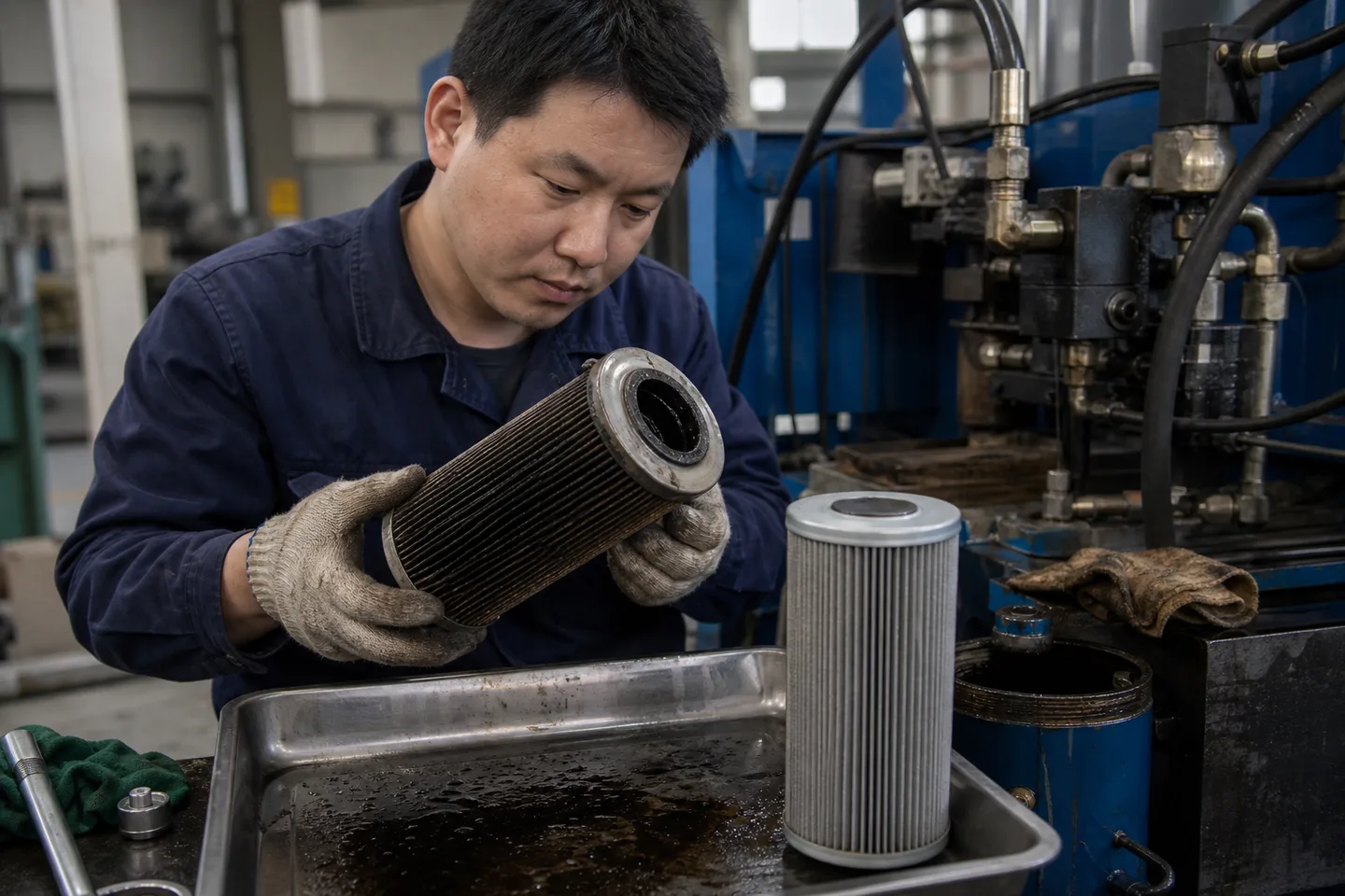 设备滤芯不能只按保养周期更换，压差、流量和污染状态要一起判断