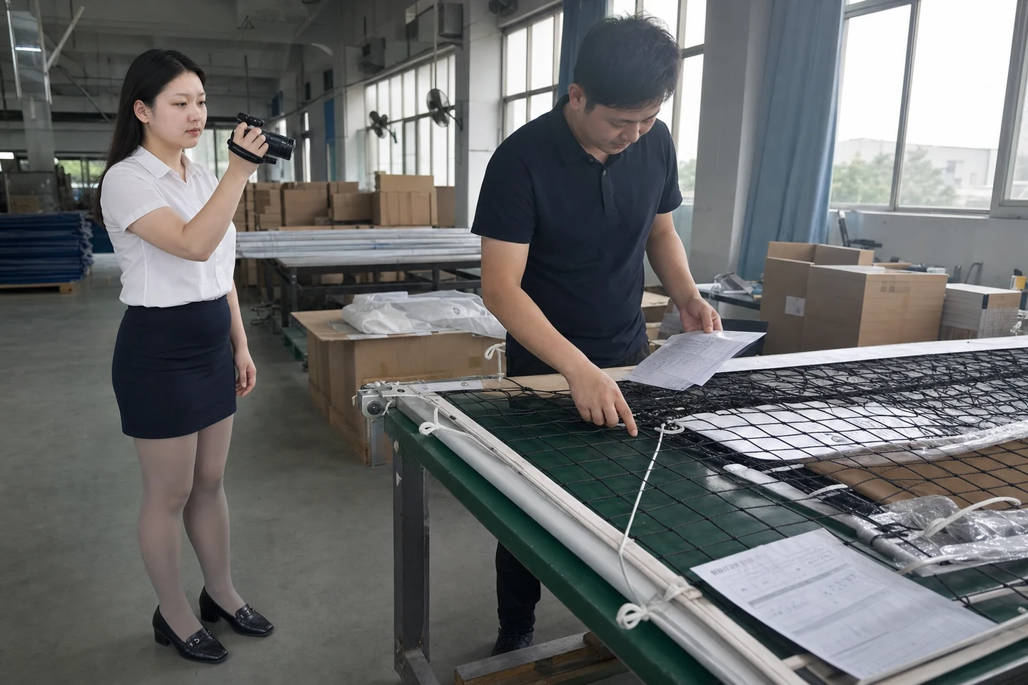中网代工售后取材者记录网片与签收证据