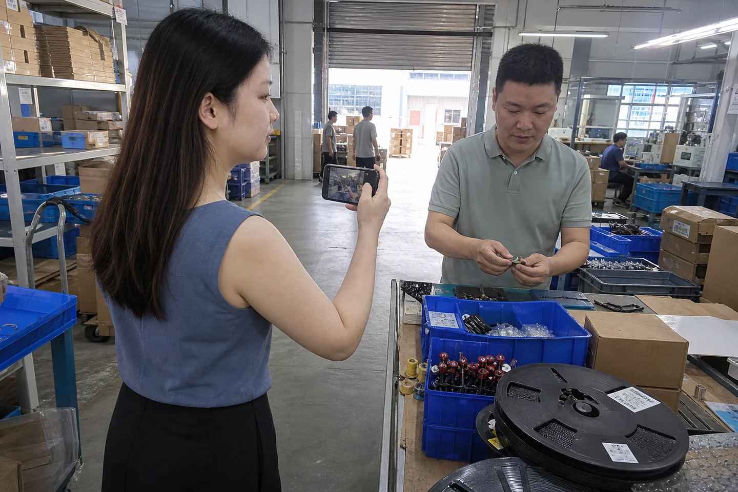 红外对射加工供应商评审与物料记录核对现场