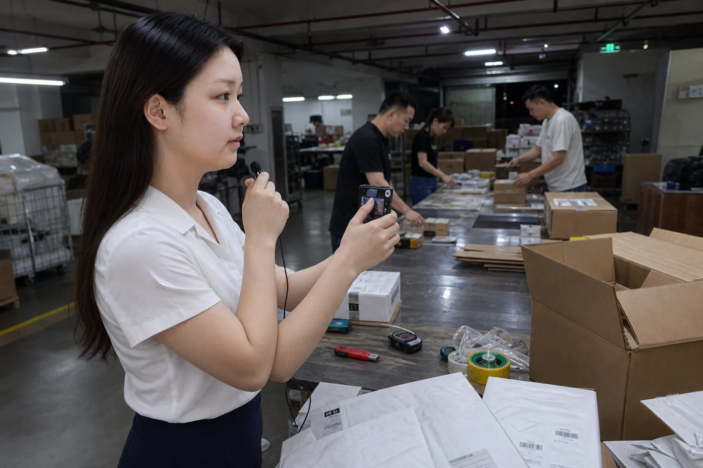 集成电路代工包装入库现场记录标签与箱数