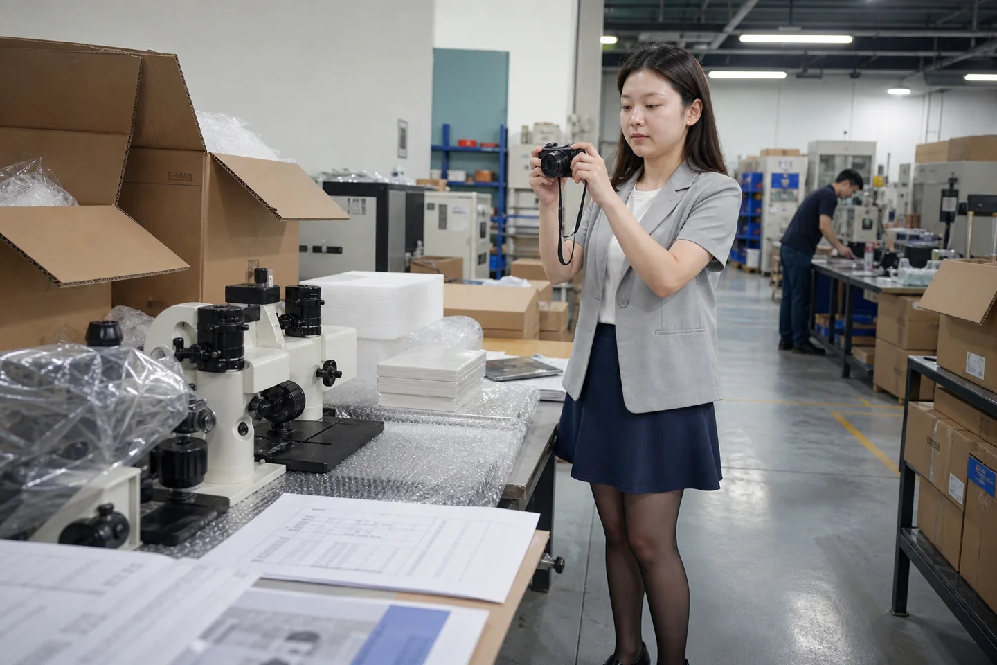 金相显微镜加工现场核对工时与物流条件