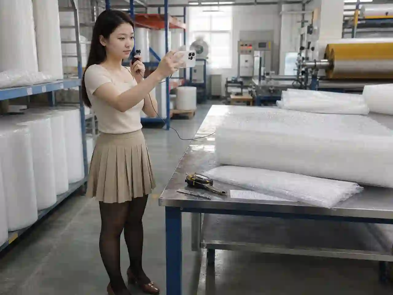气泡膜加工来料批次与工艺记录现场